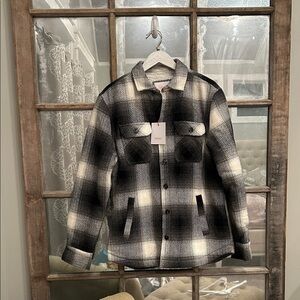 Swims Plaid Shearling Jacket M